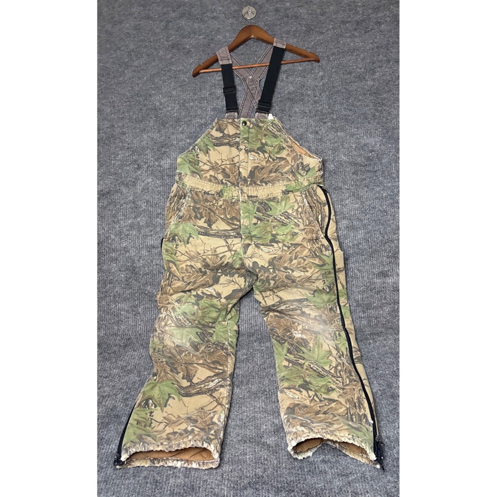 Vintage RedHead Realtree Camo Insulated Hunting Bib Overalls Medium USA